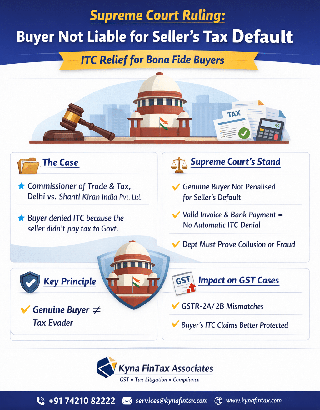 Buyer is Not Liable for Seller’s Tax Default: Supreme Court on ITC