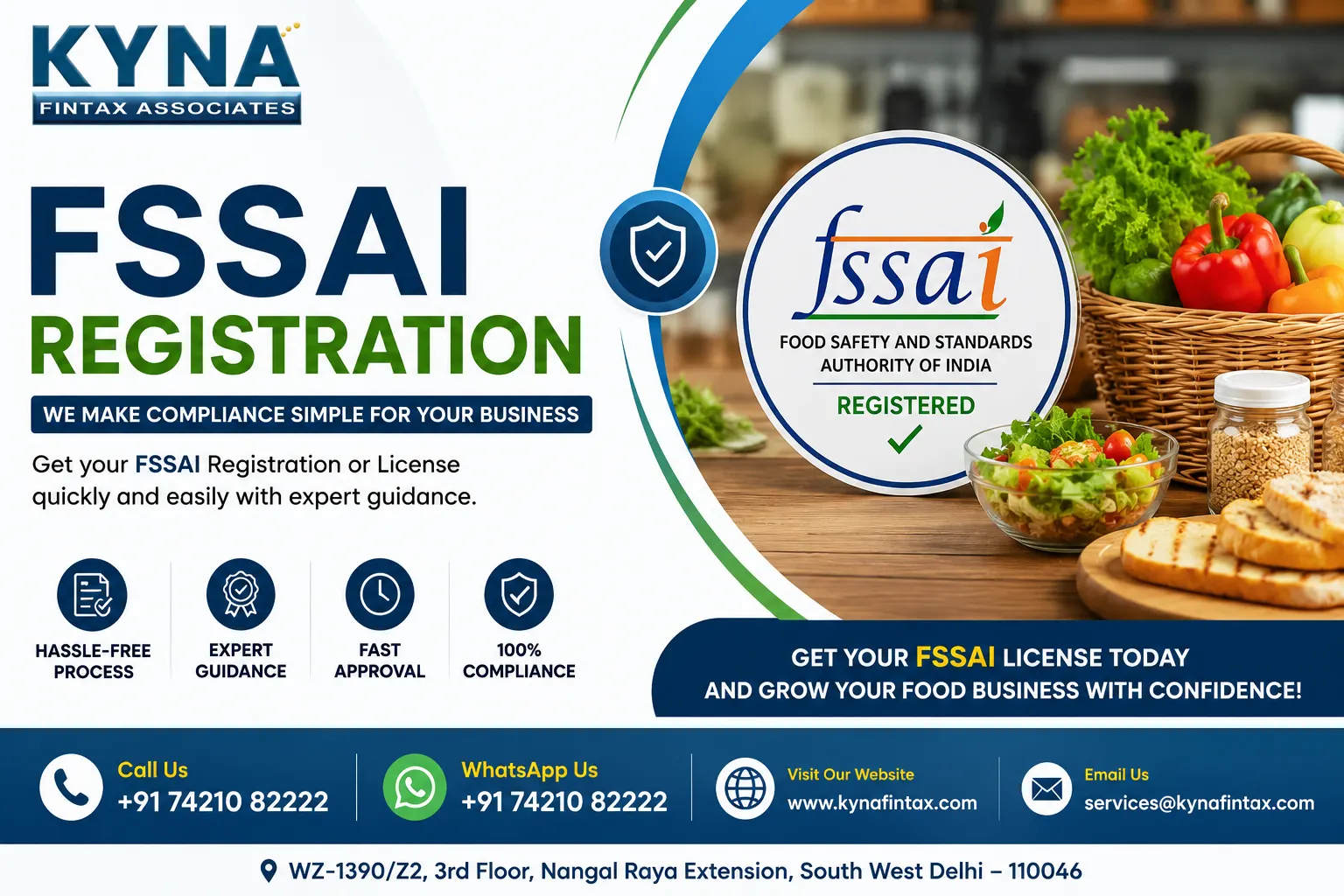 Fssai registration by kyna fintax associates