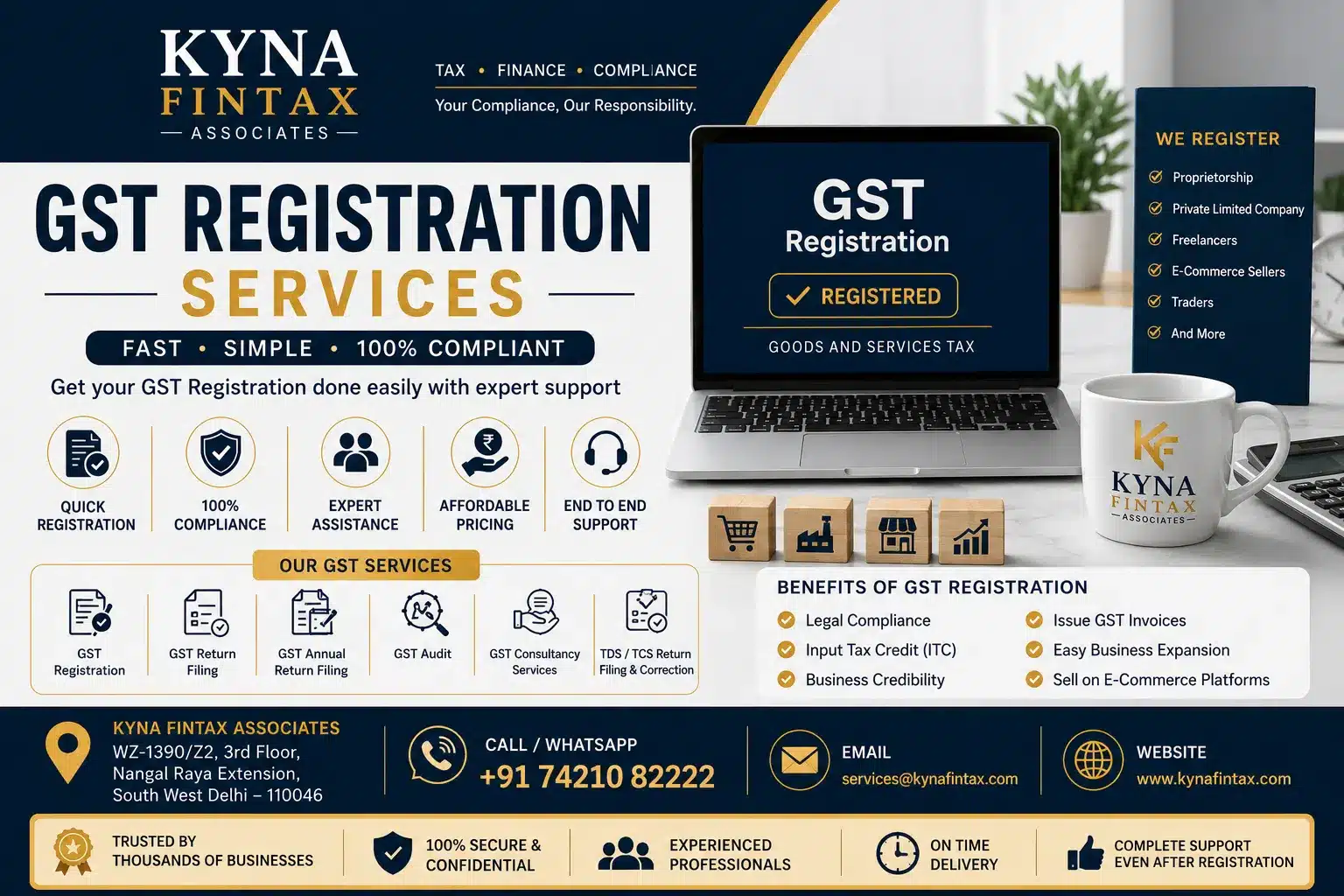 GST Registration Services in Delhi by Kyna FinTax Associates