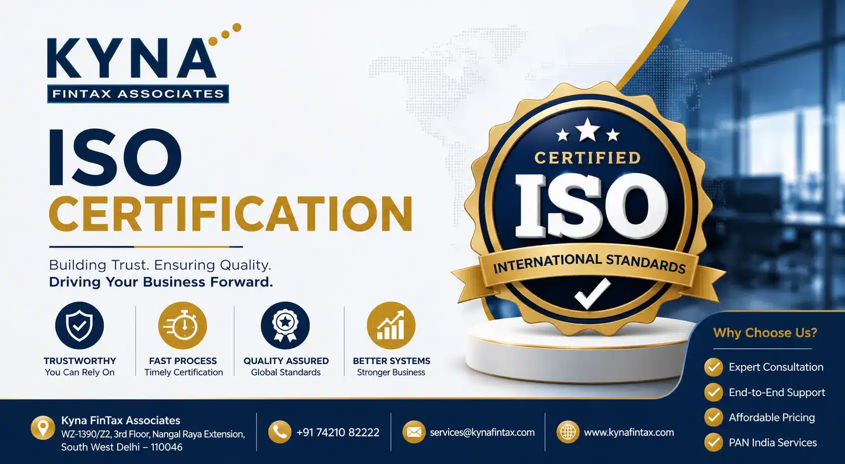 ISO Certification service by kyna fintax associates