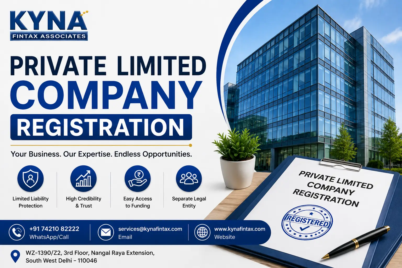 Private Limited Company Registration by kyna fintax associates